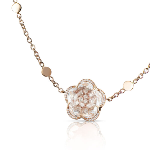 Bon Ton Rose Gold, Crystal and Diamond Pendant